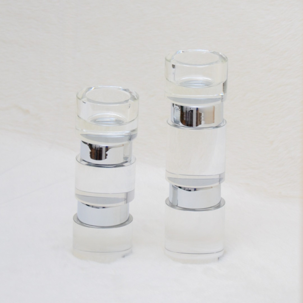 Silindir Katlı Modern Şamdan Gümüş Silindir Katlı Modern Şamdan Gümüş