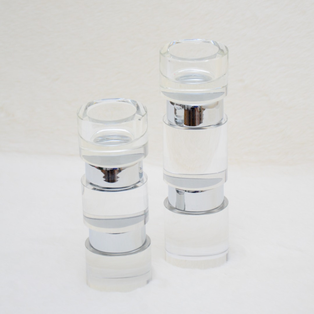 Silindir Katlı Modern Şamdan Gümüş Silindir Katlı Modern Şamdan Gümüş