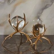 2 Pieces Crystal Horn Foot Decor